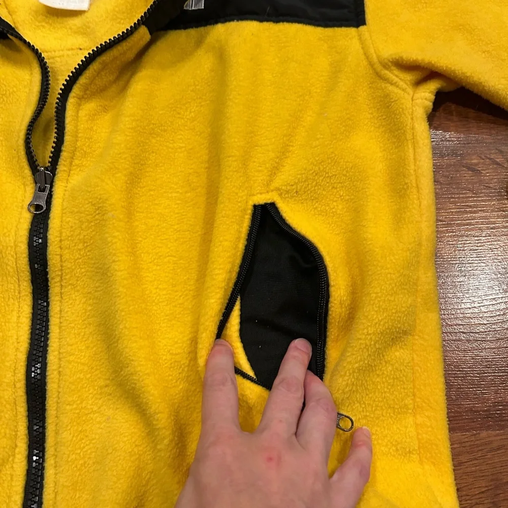 VTG 90s The North Face Denali Fleece Jacket Yellow Black Size Small Gore-Tex